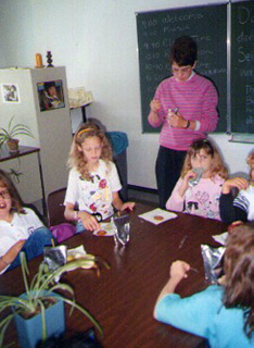 Cathy teaching Vacation Bible School